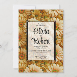 Yellow floral sunflower yellow daisies Wedding Invitation