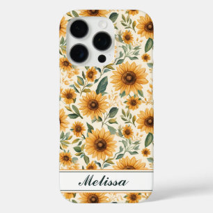 Yellow floral Sunflowers iPhone 16 Pro Case