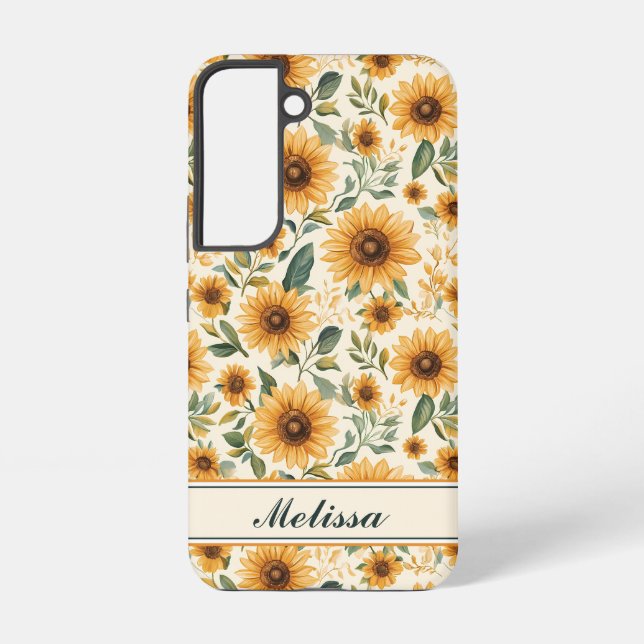 Yellow Floral Sunflowers Samsung Galaxy Case (Back)