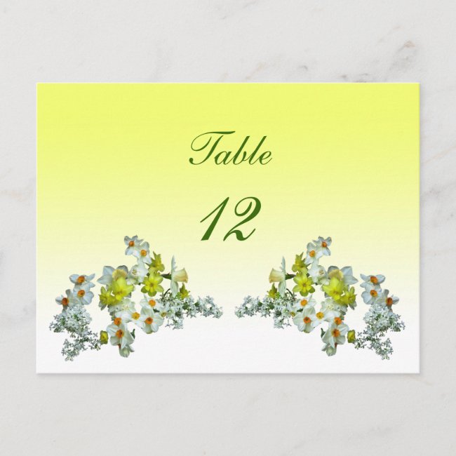 Yellow Floral Table Number