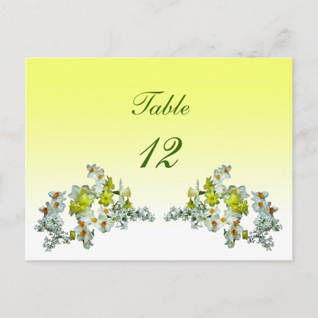 Yellow Floral Table Number (Front)
