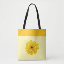 Yellow Floral Tote Bag