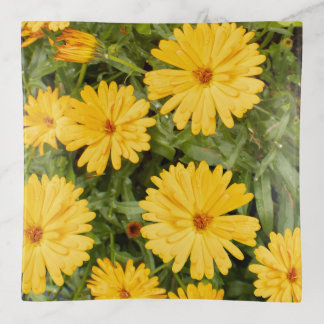 Yellow Floral Trinket Tray