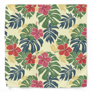 Yellow Floral Tropical  Bandana