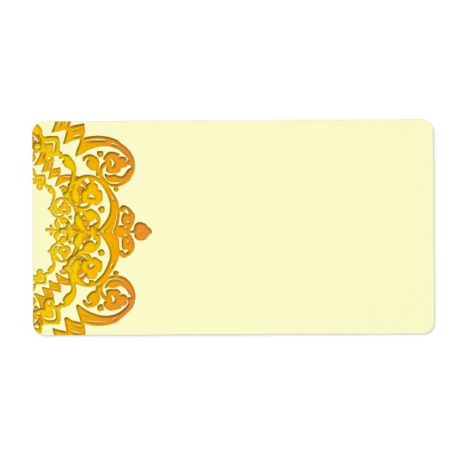 Yellow Floral Vintage Art Large Labels (Front)