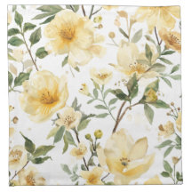Yellow Floral Watercolor Botanical Garden