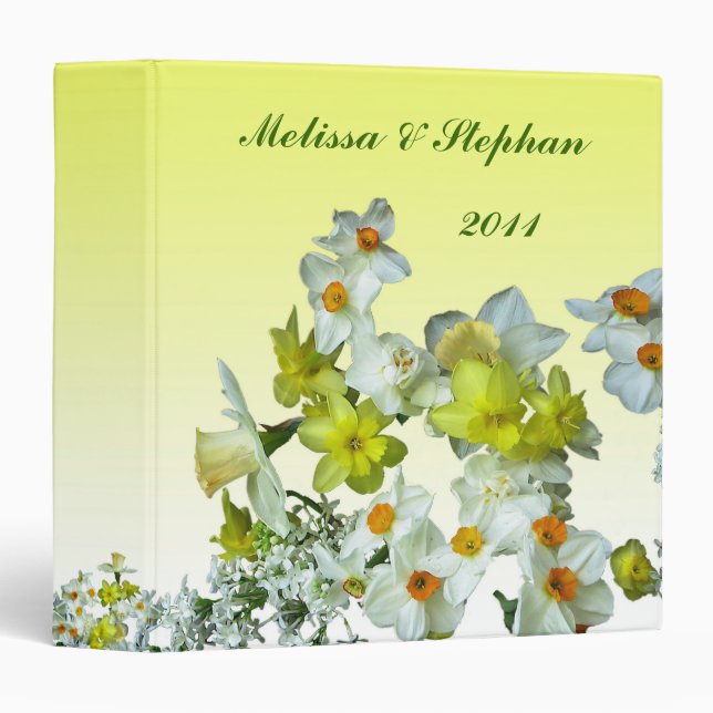 Yellow Floral Wedding Album Binder (Front/Spine)