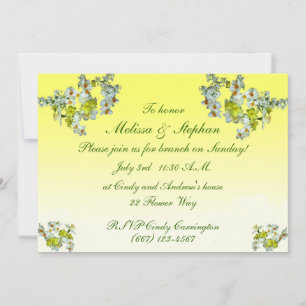 Yellow Floral Wedding Brunch Invitation