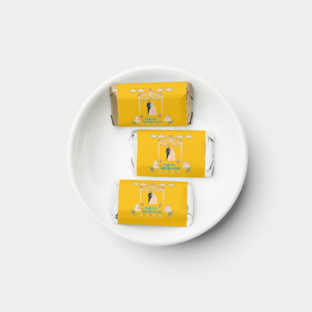 Yellow Floral Wedding Couple Hershey's Miniatures  (Plate)