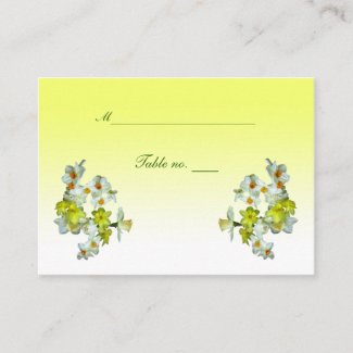 Yellow Floral Wedding Escort Card