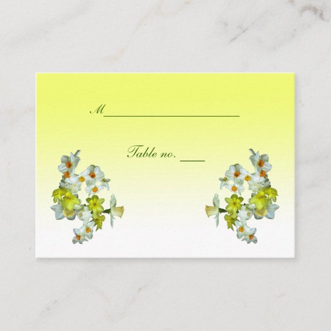 Yellow Floral Wedding Escort Card