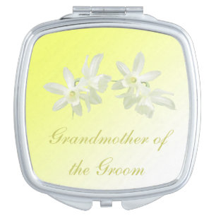 Yellow Floral Wedding Grandmother of the Groom Mirror For Makeup