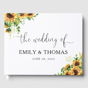 Yellow Floral Wedding Guest Book