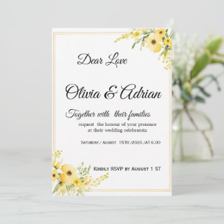 Yellow Floral Wedding Invitation | ElegaInvitation