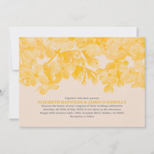 Yellow Floral Wedding Invitations