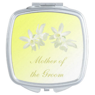 Yellow Floral Wedding Mother of the Groom Mirror For Makeup