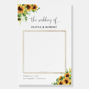 Yellow Floral Wedding Photo Prop Foam Board
