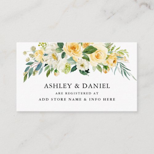 Yellow Floral Wedding Registry Insert Card