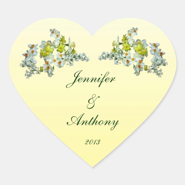 Yellow Floral Wedding Stickers (Front)