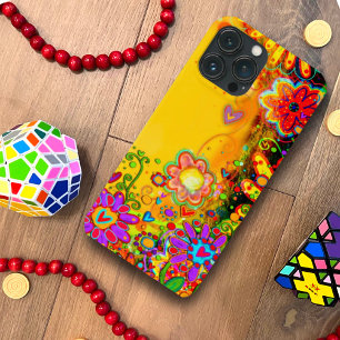 Yellow Floral Whimsical Inspirivity Personalized iPhone 13 Pro Max Case