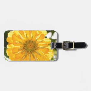 Yellow floral yellow flower yellow daisy luggage tag