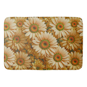 Yellow floral yellow sunflower yellow daisies  bath mat