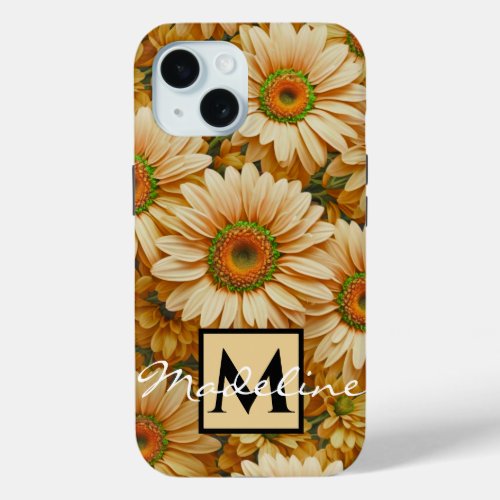 Yellow floral yellow sunflower yellow daisies  iPhone 15 case