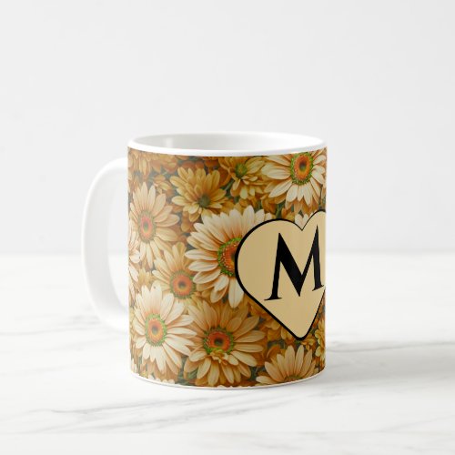 Yellow floral yellow sunflower yellow daisies  coffee mug