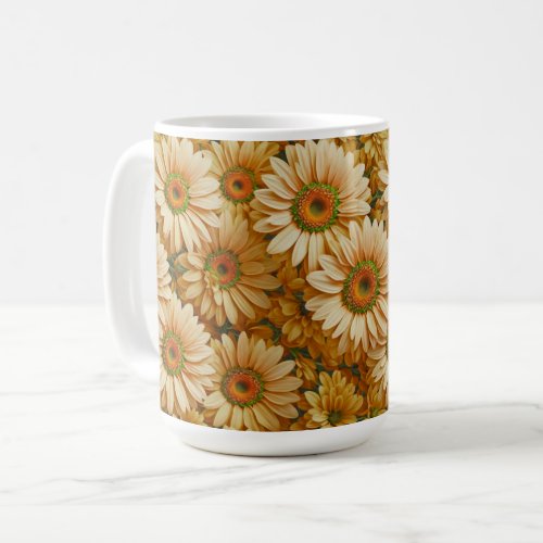 Yellow floral yellow sunflower yellow daisies  coffee mug