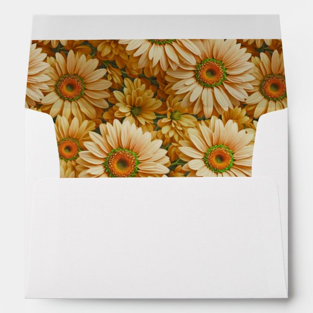 Yellow floral yellow sunflower yellow daisies  envelope (Back (Bottom))