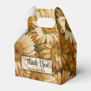 Yellow floral yellow sunflower yellow daisies favor boxes