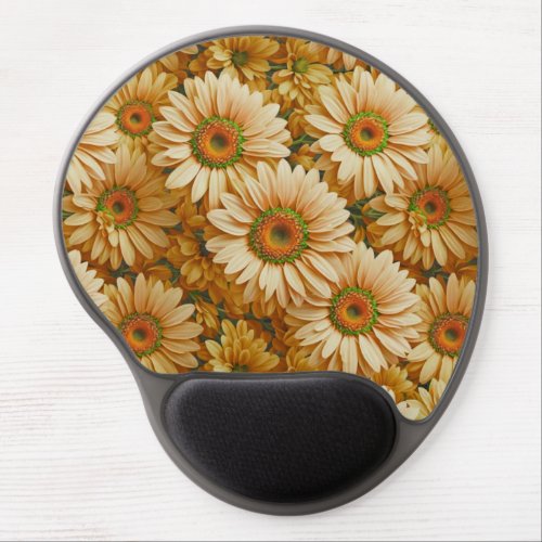 Yellow floral yellow sunflower yellow daisies  gel mouse pad