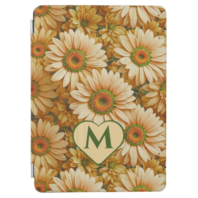 Yellow floral yellow sunflower yellow daisies  iPad air cover (Front)