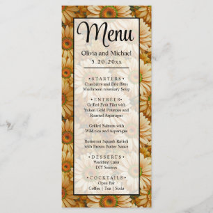 Yellow floral yellow sunflower yellow daisies menu