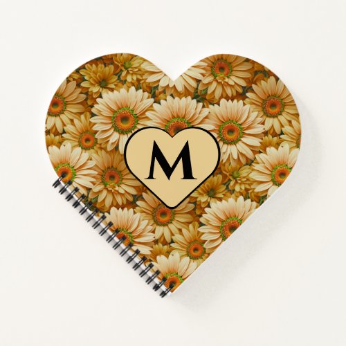 Yellow floral yellow sunflower yellow daisies  notebook