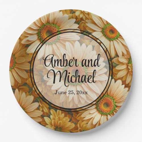 Yellow floral yellow sunflower yellow daisies  paper plates