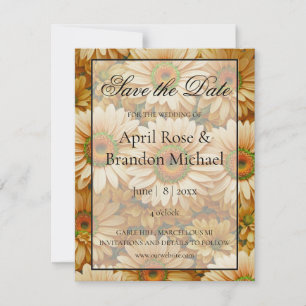 Yellow floral yellow sunflower yellow daisies  save the date