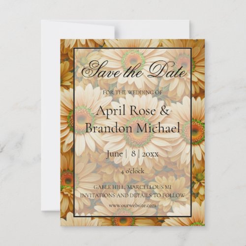 Yellow floral yellow sunflower yellow daisies  save the date