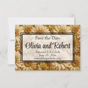Yellow floral yellow sunflower yellow daisies  save the date