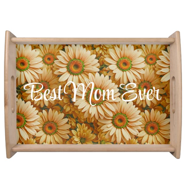 Yellow floral yellow sunflower yellow daisies  serving tray (Front)