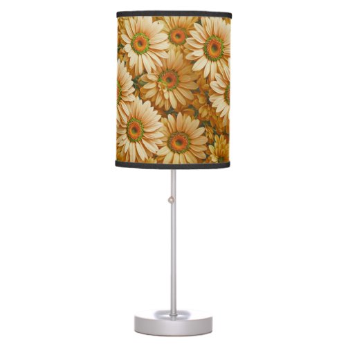 Yellow floral yellow sunflower yellow daisies  table lamp