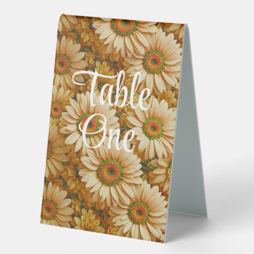 Yellow floral yellow sunflower yellow daisies  table tent sign