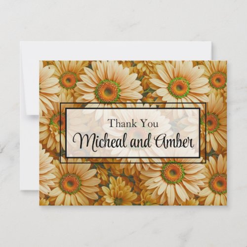Yellow floral yellow sunflower yellow daisies  thank you card