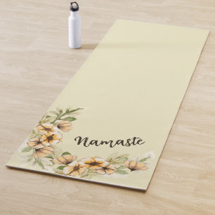 Yellow Floral Yoga Mat