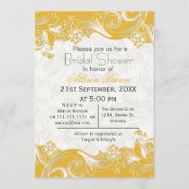 yellow florals spring Bridal shower Invitation