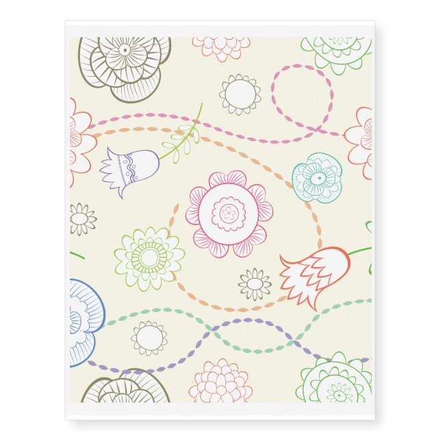 yellow_florals temporary tattoos (Front)