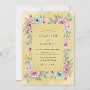 Yellow Flourishing Spring Wedding Invitation