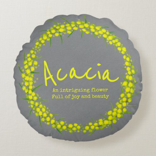 Yellow flower Acacia name meaning pillow