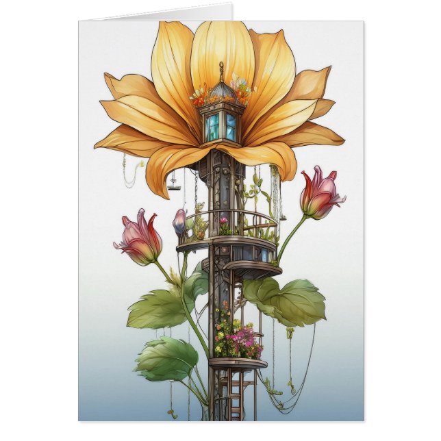 Yellow Flower Address Change Card  (Front)