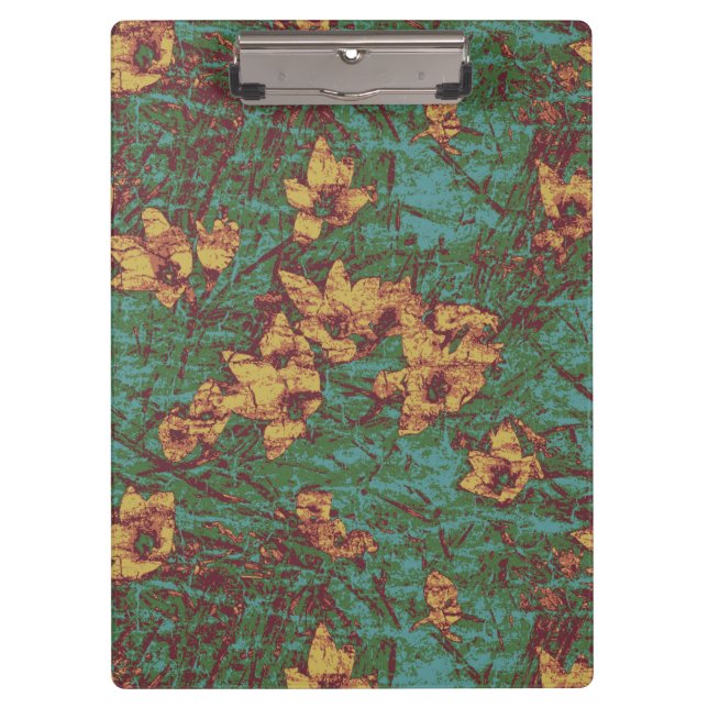 Yellow flower against leaf camouflage pattern 2 clipboard (Front)